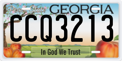 GA license plate CCQ3213