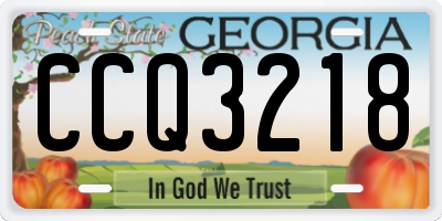 GA license plate CCQ3218
