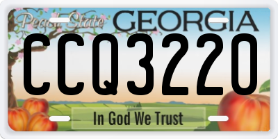 GA license plate CCQ3220