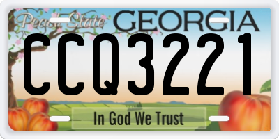 GA license plate CCQ3221