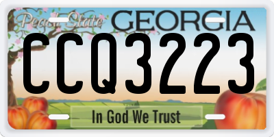 GA license plate CCQ3223