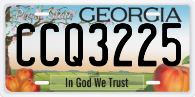 GA license plate CCQ3225