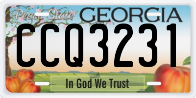 GA license plate CCQ3231