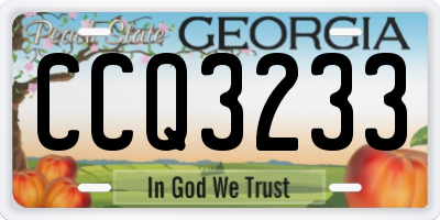 GA license plate CCQ3233
