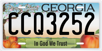 GA license plate CCQ3252
