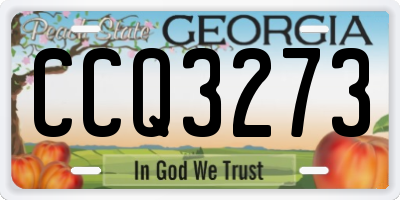 GA license plate CCQ3273