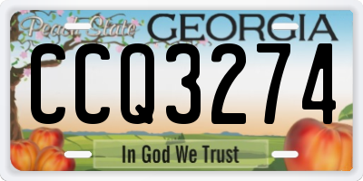 GA license plate CCQ3274