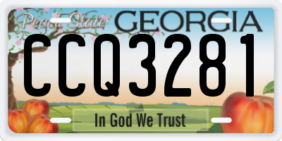 GA license plate CCQ3281
