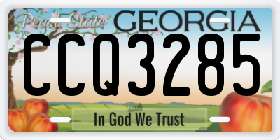 GA license plate CCQ3285