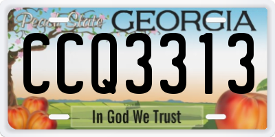 GA license plate CCQ3313