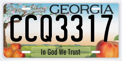 GA license plate CCQ3317
