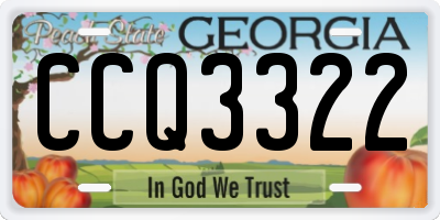 GA license plate CCQ3322