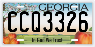 GA license plate CCQ3326