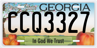 GA license plate CCQ3327