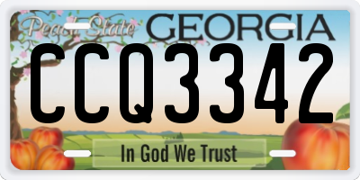 GA license plate CCQ3342