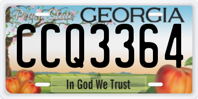 GA license plate CCQ3364