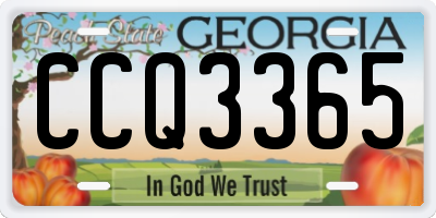 GA license plate CCQ3365
