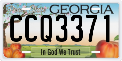 GA license plate CCQ3371