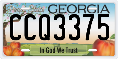 GA license plate CCQ3375