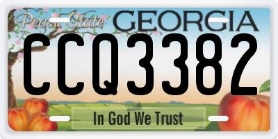GA license plate CCQ3382