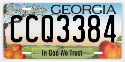 GA license plate CCQ3384