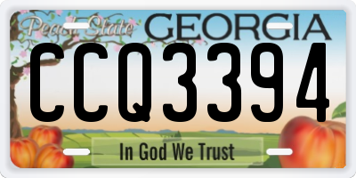 GA license plate CCQ3394
