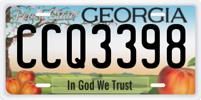 GA license plate CCQ3398