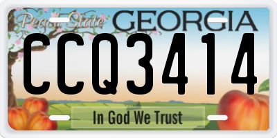 GA license plate CCQ3414