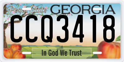 GA license plate CCQ3418