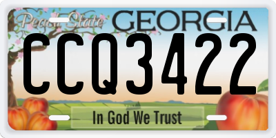 GA license plate CCQ3422