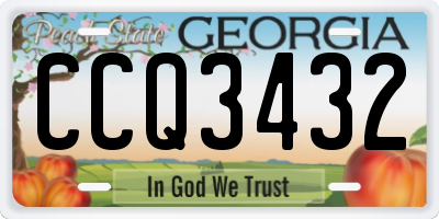 GA license plate CCQ3432