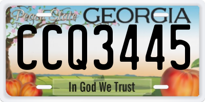 GA license plate CCQ3445