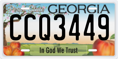 GA license plate CCQ3449