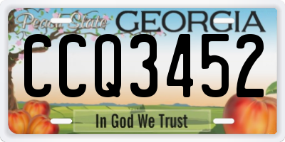 GA license plate CCQ3452