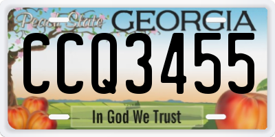 GA license plate CCQ3455
