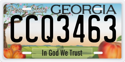 GA license plate CCQ3463