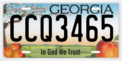 GA license plate CCQ3465
