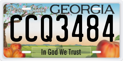 GA license plate CCQ3484