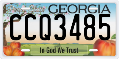 GA license plate CCQ3485