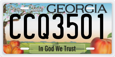 GA license plate CCQ3501