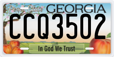 GA license plate CCQ3502