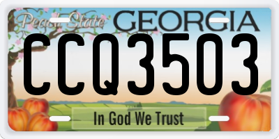 GA license plate CCQ3503