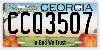GA license plate CCQ3507