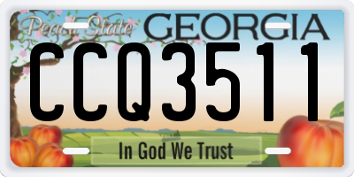 GA license plate CCQ3511