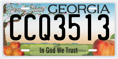 GA license plate CCQ3513