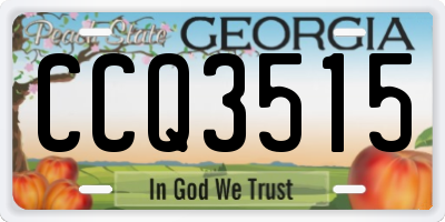 GA license plate CCQ3515