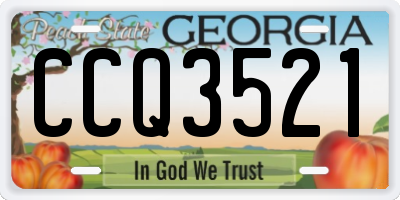 GA license plate CCQ3521