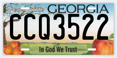 GA license plate CCQ3522