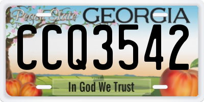 GA license plate CCQ3542