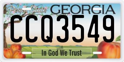 GA license plate CCQ3549